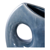 Vaso Decorativo Garda, Blu, Ceramica, 7x14x18 cm, EPIKASA