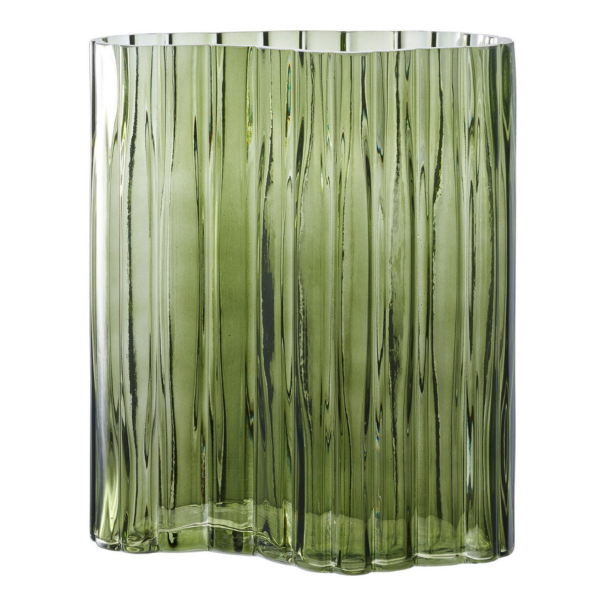 Vaso Decorativo Lugano, Verde, Vetro, 21,5x12x26,5 cm, Seven Design