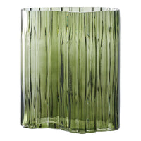 Vaso Decorativo Lugano, Verde, Vetro, 21,5x12x26,5 cm, Seven Design