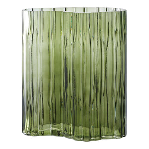 Vaso Decorativo Lugano, Verde, Vetro, 21,5x12x26,5 cm, Seven Design