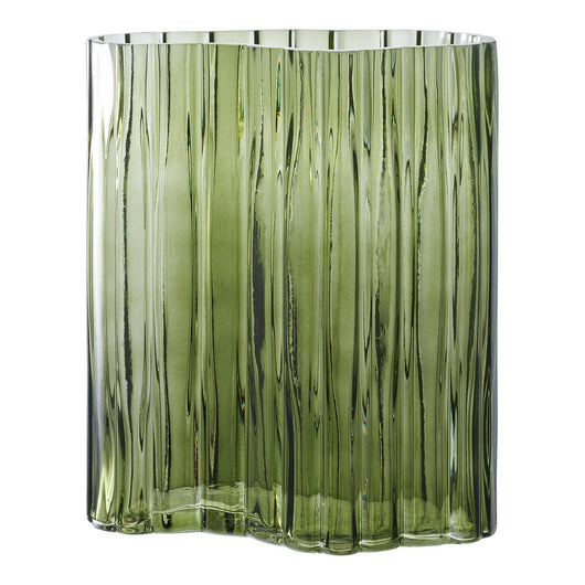 Vaso Decorativo Lugano, Verde, Vetro, 21,5x12x26,5 cm, Seven Design