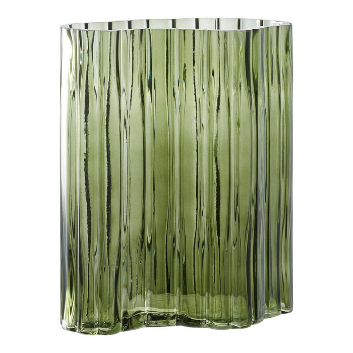 Vaso Decorativo Lugano, Verde, Vetro, 21,5x12x26,5 cm, Seven Design