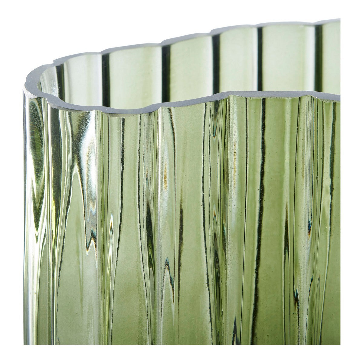 Vaso Decorativo Lugano, Verde, Vetro, 21,5x12x26,5 cm, Seven Design