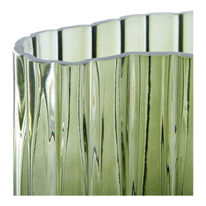 Vaso Decorativo Lugano, Verde, Vetro, 21,5x12x26,5 cm, Seven Design