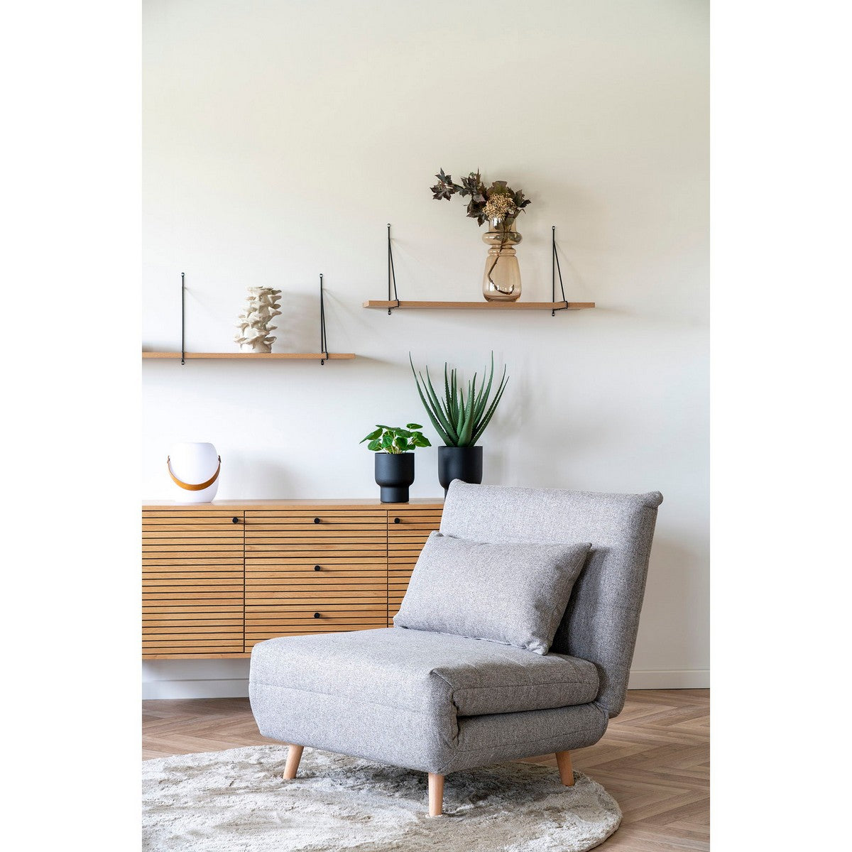 Vaso Decorativo Mikonos, Beige, Vetro, 15x15x31 cm, Seven Design