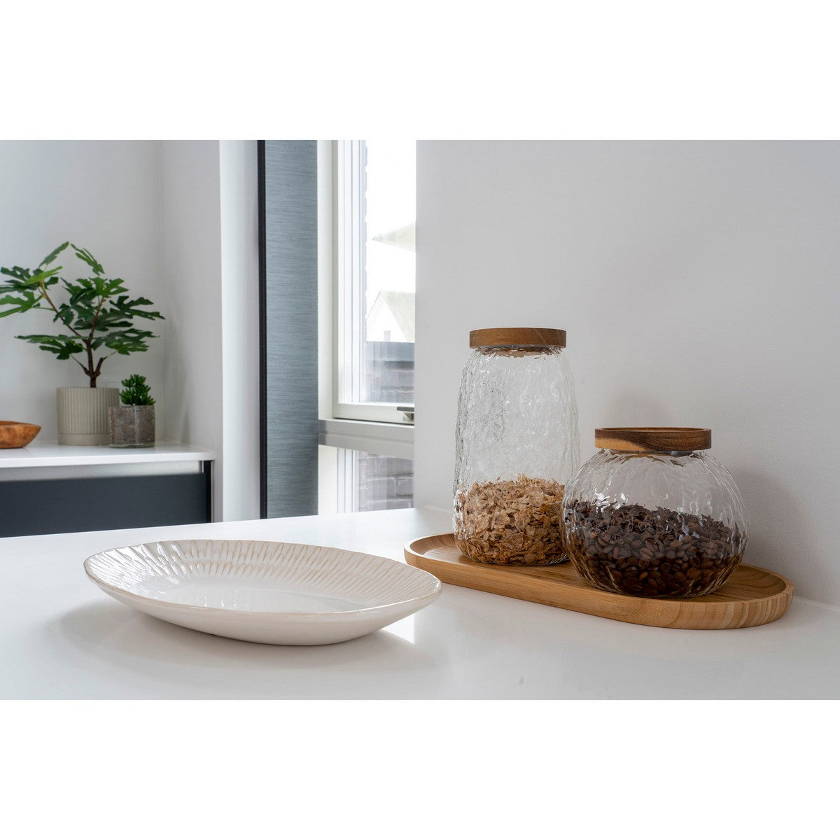 Vassoio Brenda, Bianco, Ceramica, 20,3x30,5x3,8 cm, Seven Design