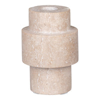 Portacandela Mary, Marrone, Travertino, 7x7x10 cm, Seven Design