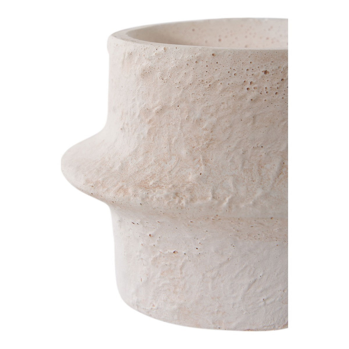Portacandela Noah, Bianco, Cemento, 11,4x11,4x15,2 cm, Seven Design
