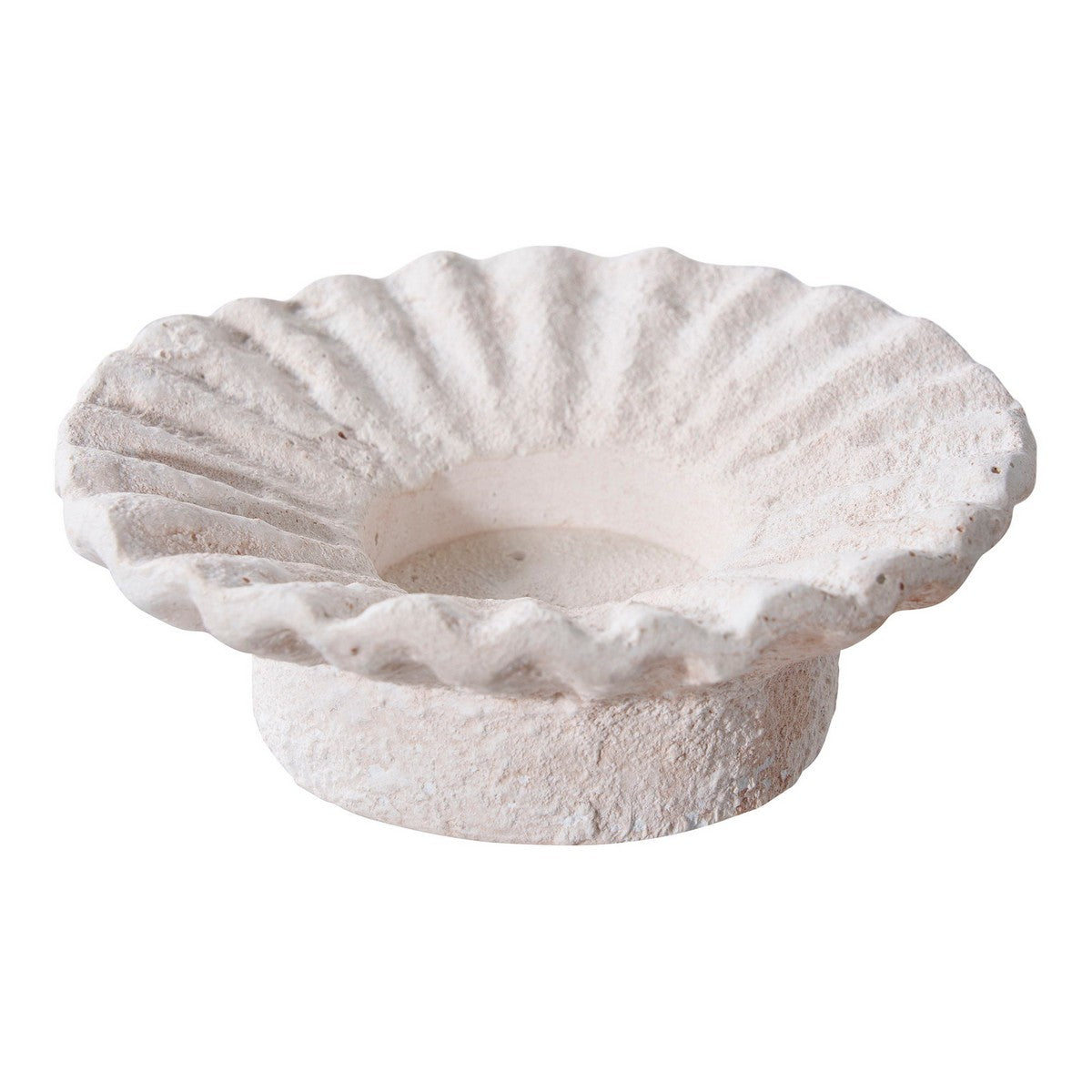 Portacandela Rachi, Bianco, Cemento, 21,5x21,5x7,3 cm, Seven Design