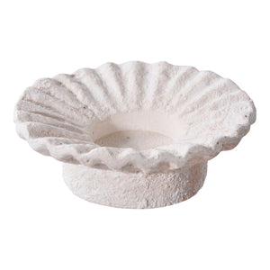 Portacandela Rachi, Bianco, Cemento, 21,5x21,5x7,3 cm, Seven Design