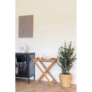 Portacandela Rachi, Bianco, Cemento, 21,5x21,5x7,3 cm, Seven Design