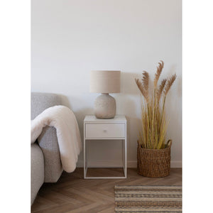 Lampada da Tavolo Bilby, Beige, Ceramica, 30x30x46,5 cm, Seven Design