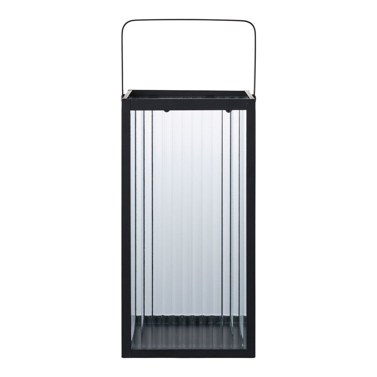 Lanterna Almonte, Nero, Vetro, 15x15x30 cm, Seven Design