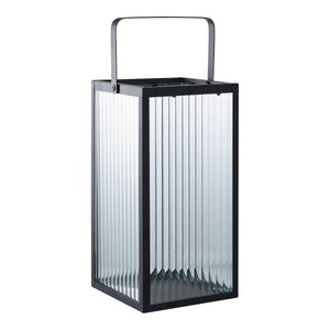 Lanterna Almonte, Nero, Vetro, 15x15x30 cm, Seven Design