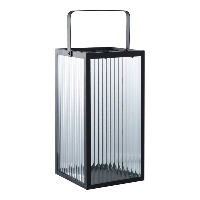 Lanterna Almonte, Nero, Vetro, 15x15x30 cm, Seven Design