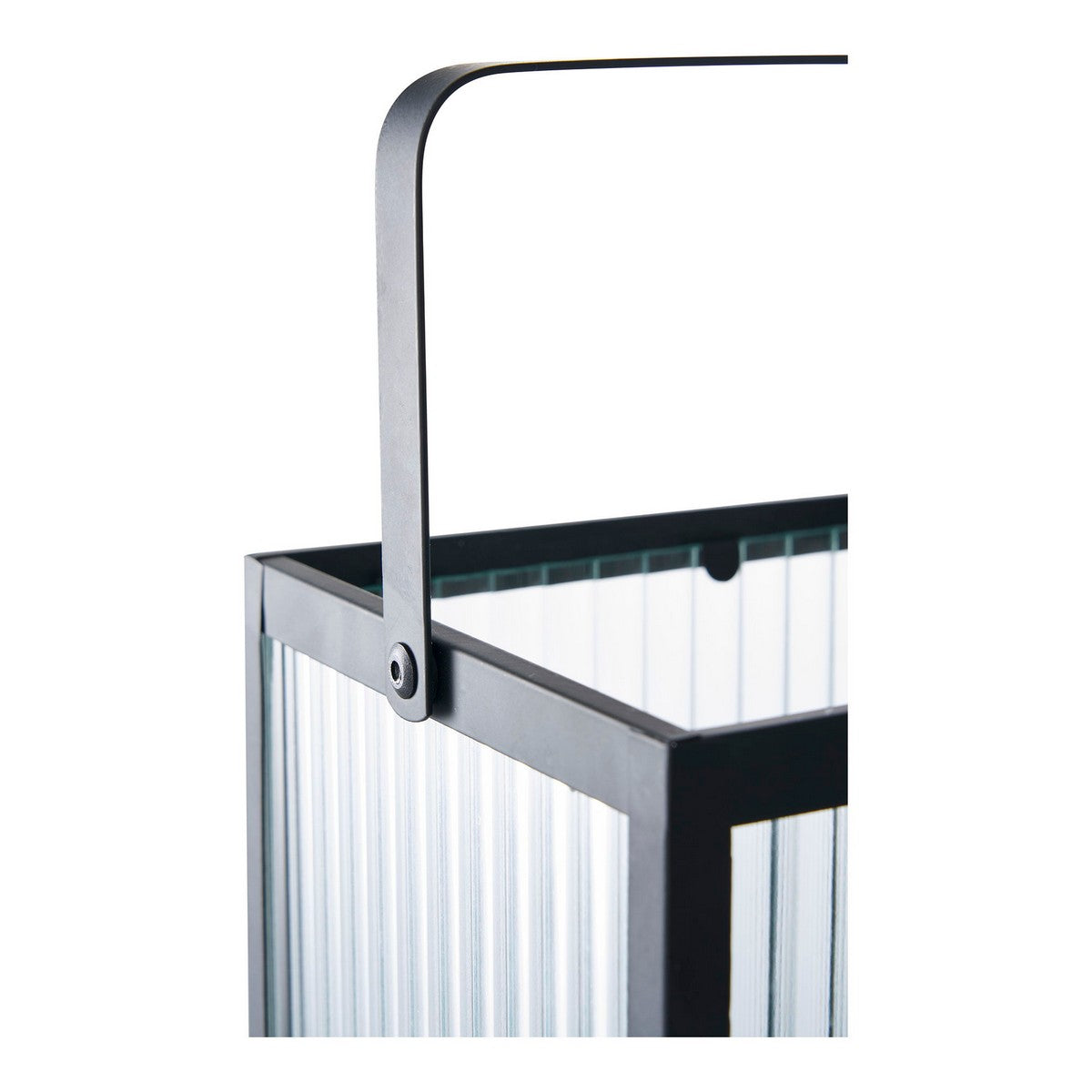 Lanterna Almonte, Nero, Vetro, 15x15x30 cm, Seven Design