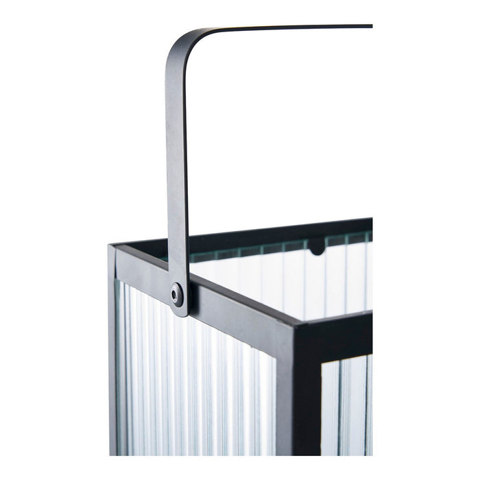 Lanterna Almonte, Nero, Vetro, 15x15x30 cm, Seven Design