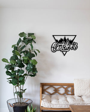 Decorazione in Metallo Outdoor, Nero, Metallo, 50x0,15x40 cm, DESIGN MANIA