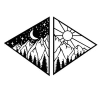 Decorazione in Metallo Giorno e Notte, Nero, Metallo, 100x0,15x65 cm, DESIGN MANIA