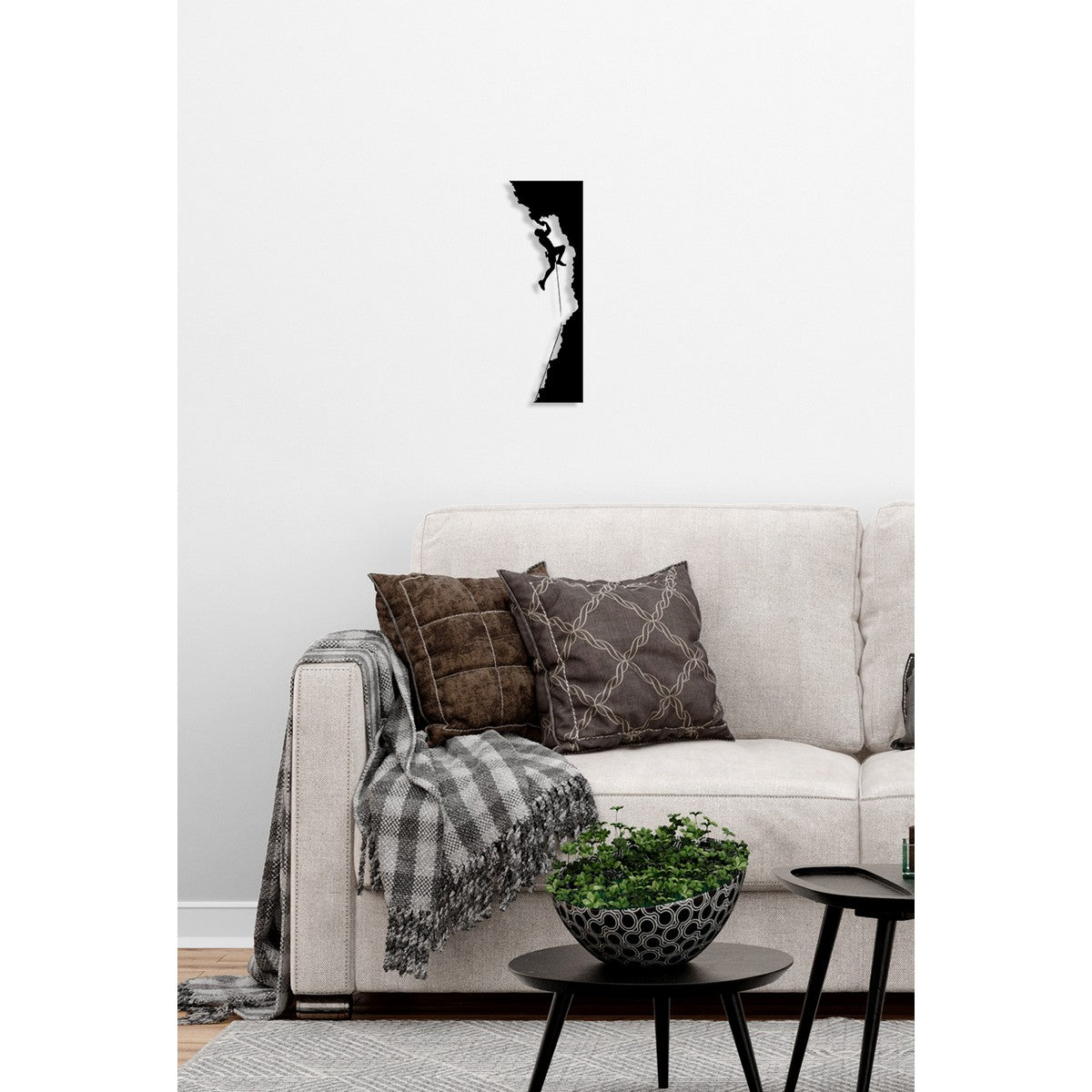 Decorazione in Metallo Scalatore, Nero, Metallo, 20x0,15x60 cm, DESIGN MANIA