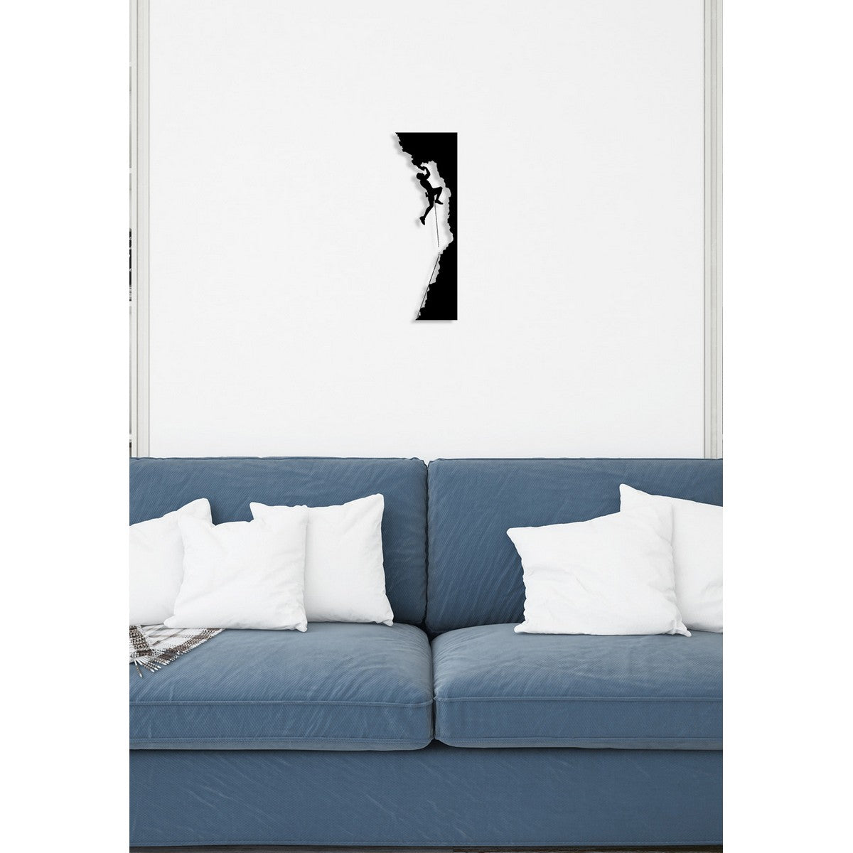 Decorazione in Metallo Scalatore, Nero, Metallo, 20x0,15x60 cm, DESIGN MANIA