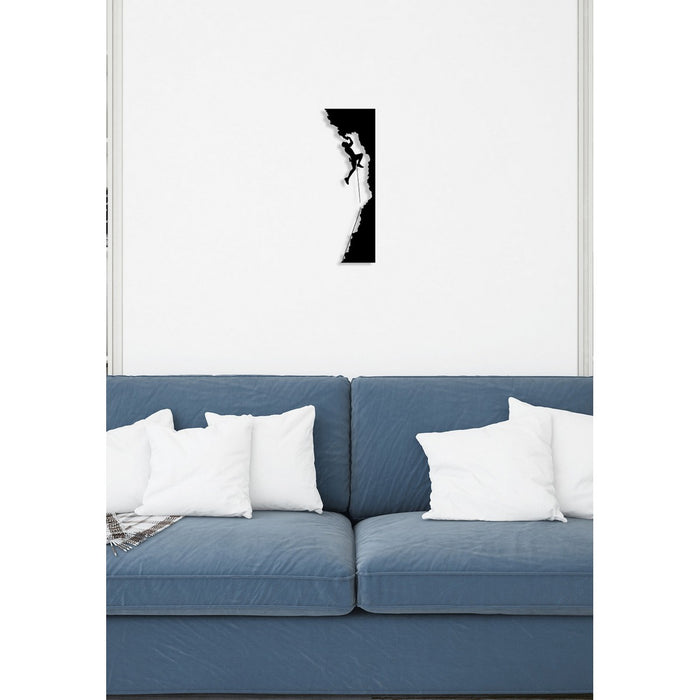 Decorazione in Metallo Scalatore, Nero, Metallo, 20x0,15x60 cm, DESIGN MANIA