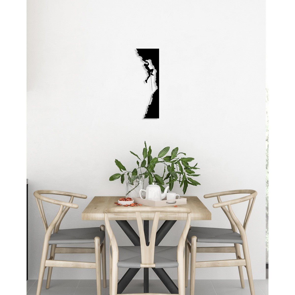 Decorazione in Metallo Scalatore, Nero, Metallo, 20x0,15x60 cm, DESIGN MANIA