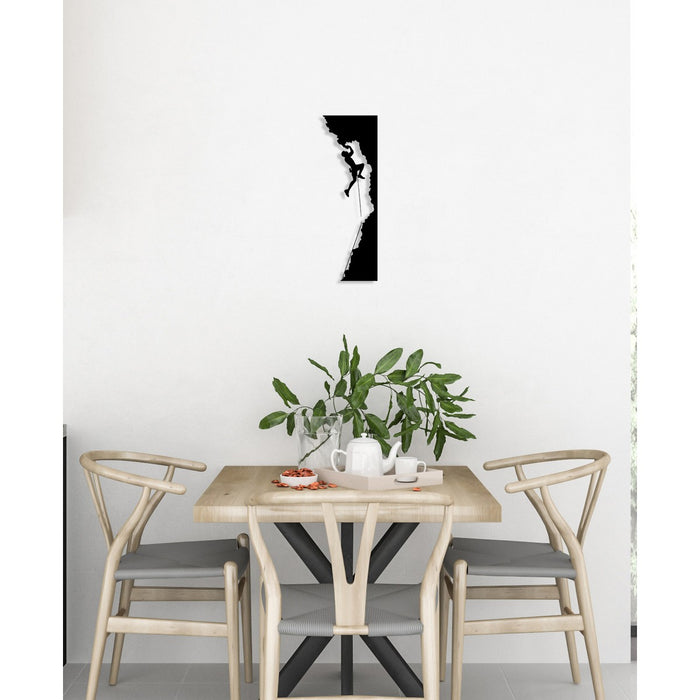 Decorazione in Metallo Scalatore, Nero, Metallo, 20x0,15x60 cm, DESIGN MANIA