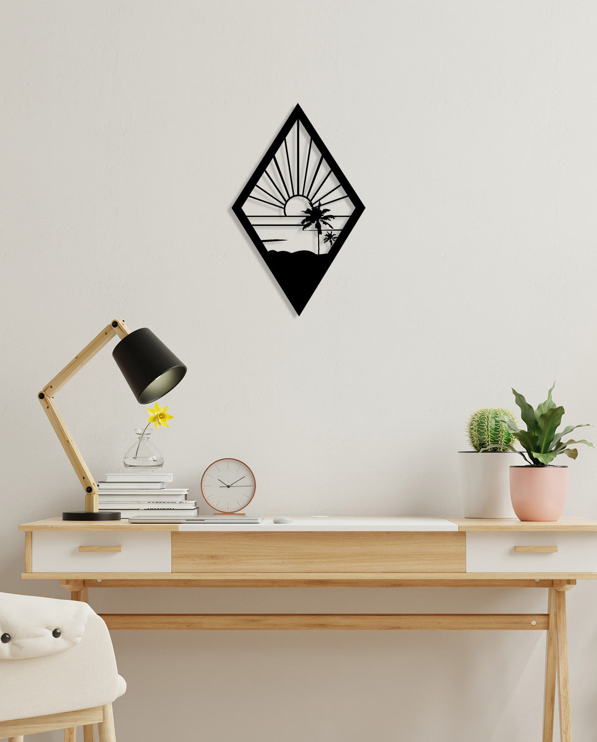 Decorazione in Metallo Sole 1, Nero, Metallo, 31x0,15x50 cm, DESIGN MANIA