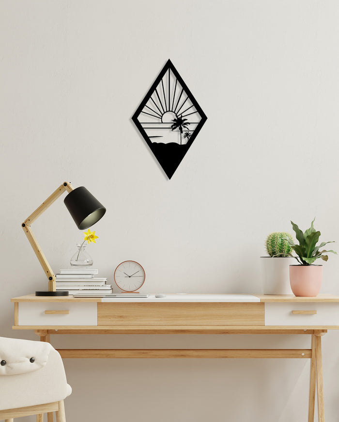 Decorazione in Metallo Sole 1, Nero, Metallo, 31x0,15x50 cm, DESIGN MANIA