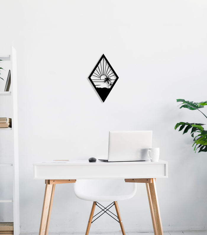 Decorazione in Metallo Sole 1, Nero, Metallo, 31x0,15x50 cm, DESIGN MANIA