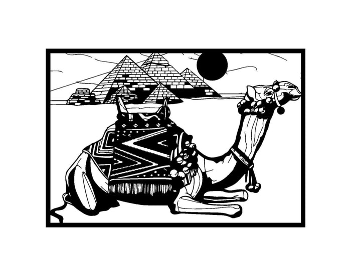 Decorazione in Metallo Cammello, Nero, Metallo, 90x0,15x62 cm, DESIGN MANIA