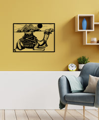 Decorazione in Metallo Cammello, Nero, Metallo, 90x0,15x62 cm, DESIGN MANIA