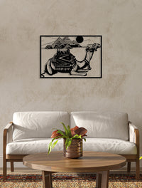 Decorazione in Metallo Cammello, Nero, Metallo, 90x0,15x62 cm, DESIGN MANIA