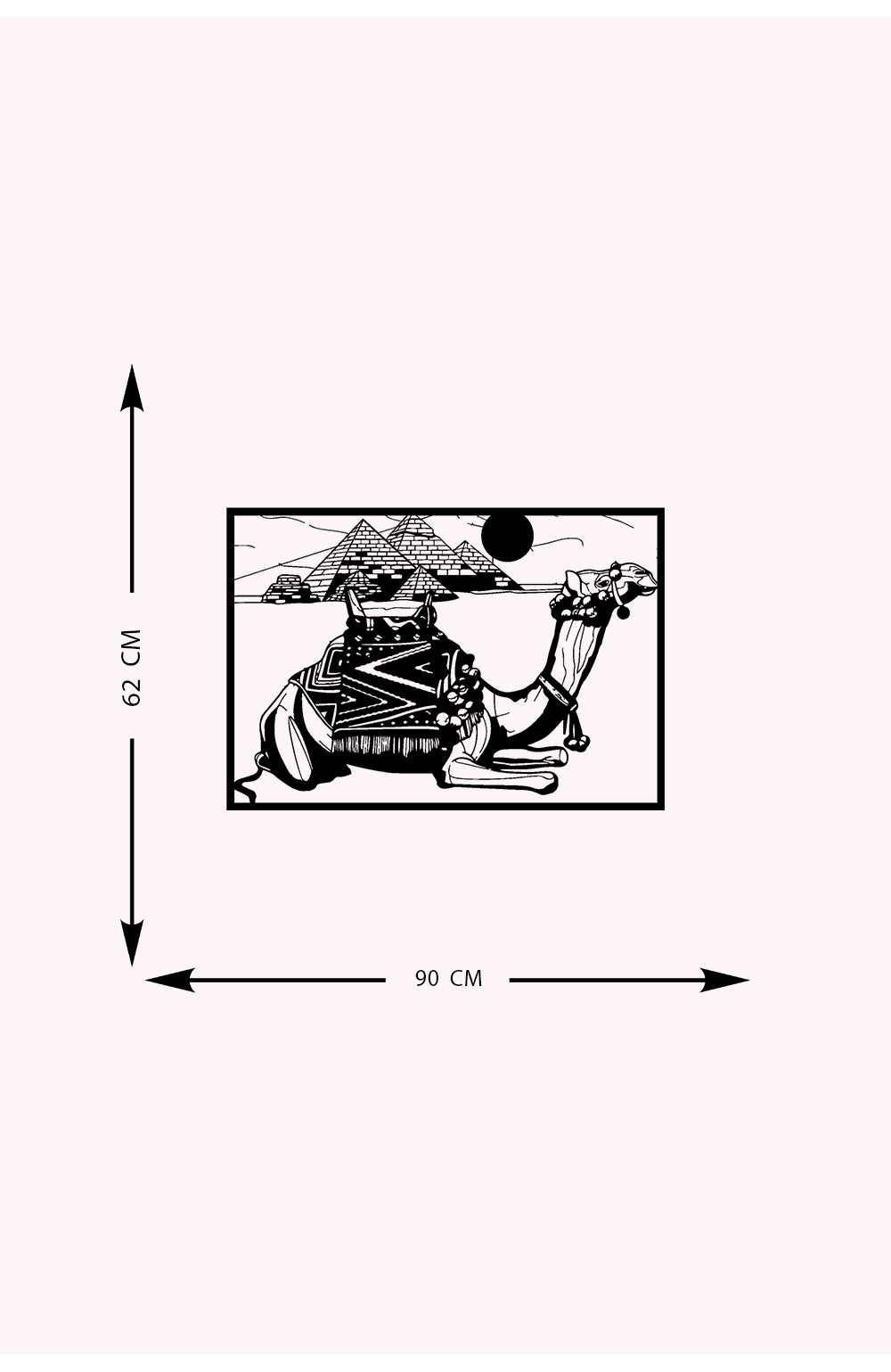 Decorazione in Metallo Cammello, Nero, Metallo, 90x0,15x62 cm, DESIGN MANIA