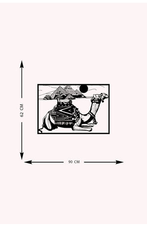 Decorazione in Metallo Cammello, Nero, Metallo, 90x0,15x62 cm, DESIGN MANIA
