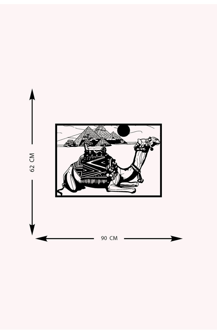 Decorazione in Metallo Cammello, Nero, Metallo, 90x0,15x62 cm, DESIGN MANIA