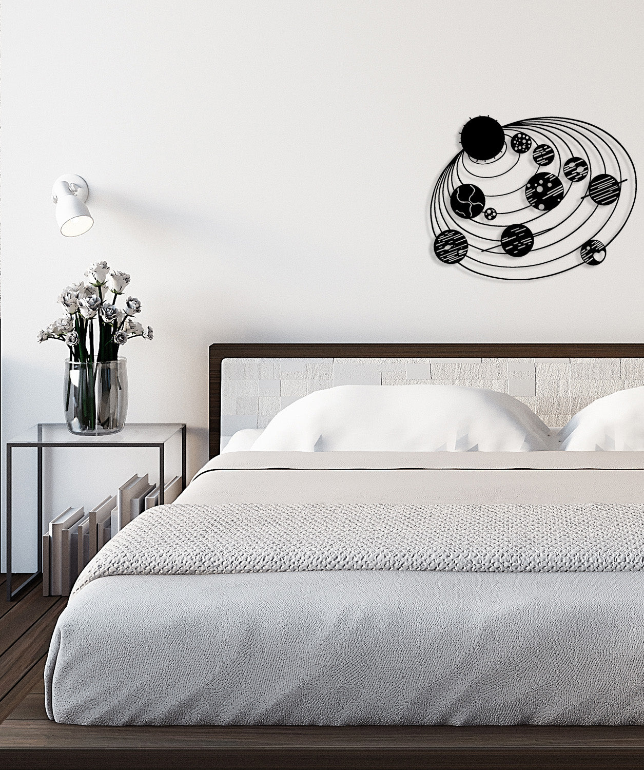 Decorazione in Metallo Cosmo 4, Nero, Metallo, 63x0,15x50 cm, DESIGN MANIA