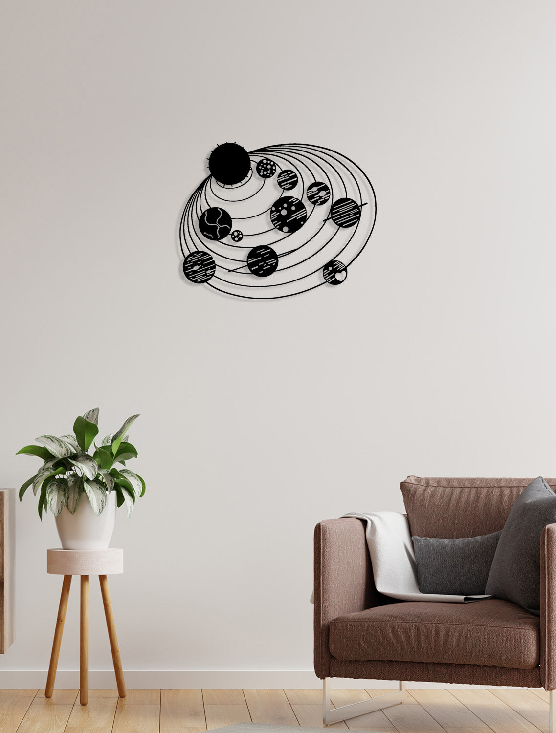 Decorazione in Metallo Cosmo 4, Nero, Metallo, 63x0,15x50 cm, DESIGN MANIA