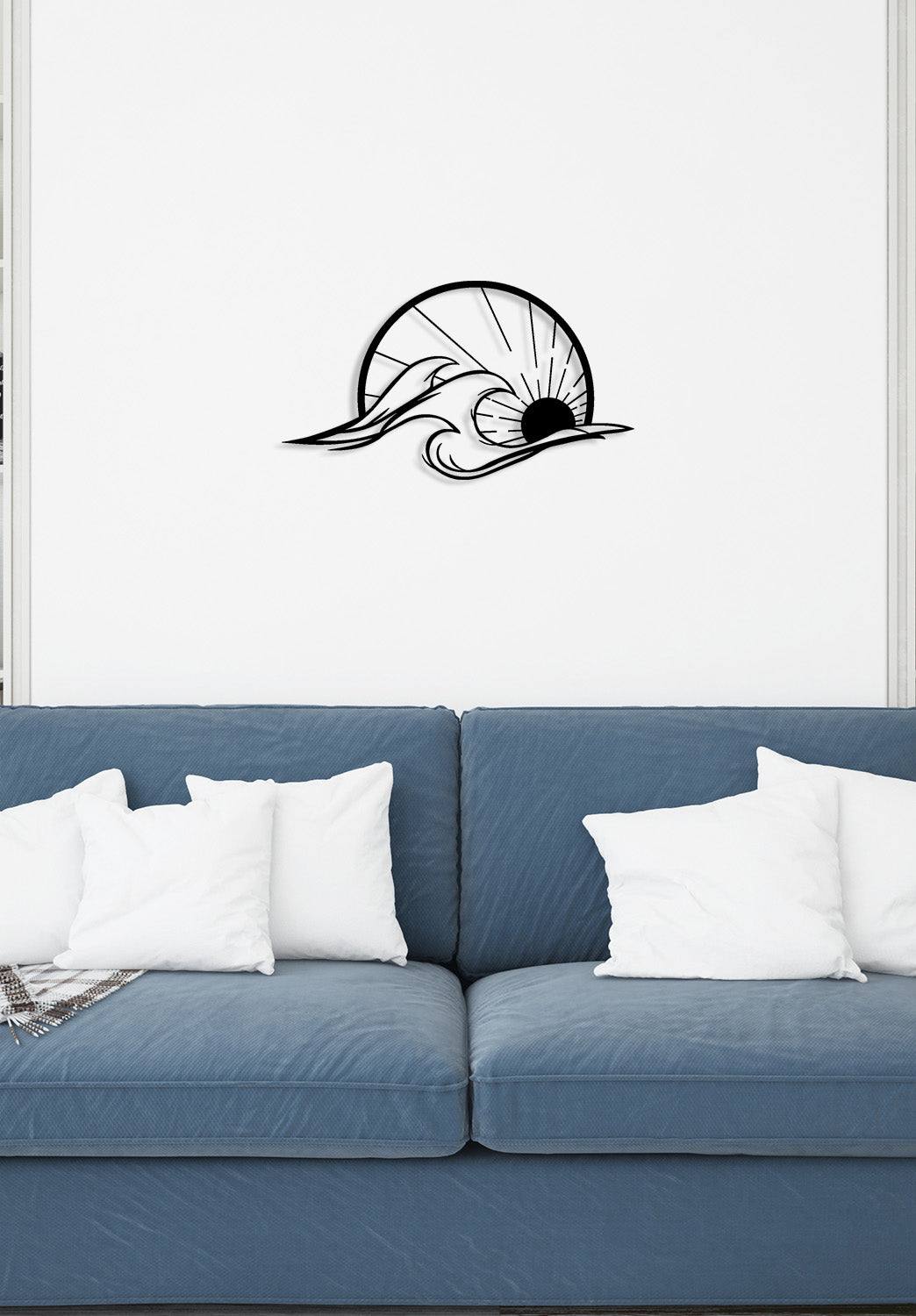 Decorazione in Metallo Onda 4, Nero, Metallo, 71x0,15x40 cm, DESIGN MANIA