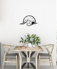 Decorazione in Metallo Onda 4, Nero, Metallo, 71x0,15x40 cm, DESIGN MANIA