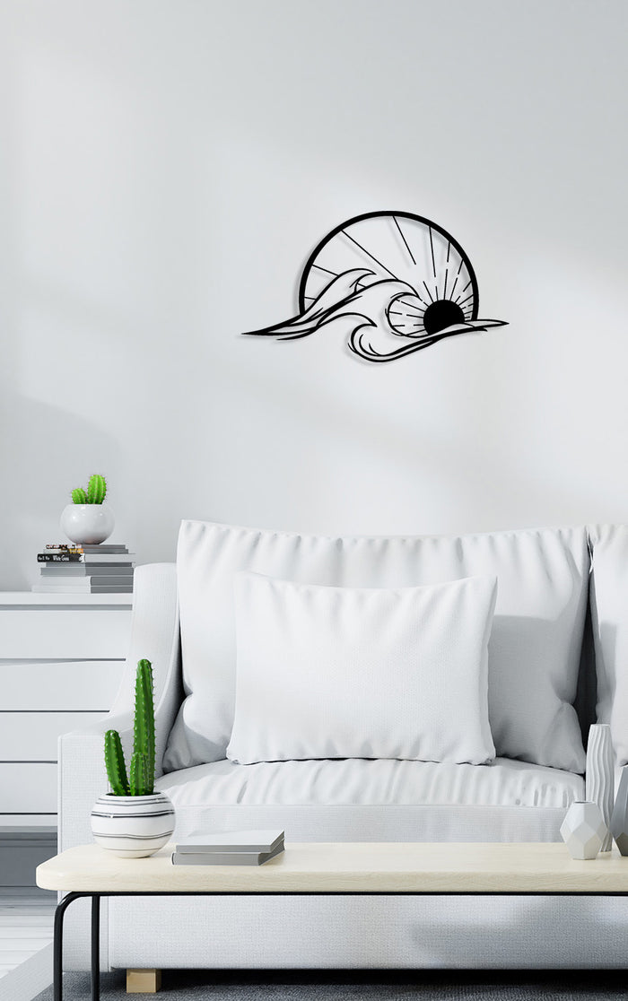 Decorazione in Metallo Onda 4, Nero, Metallo, 71x0,15x40 cm, DESIGN MANIA