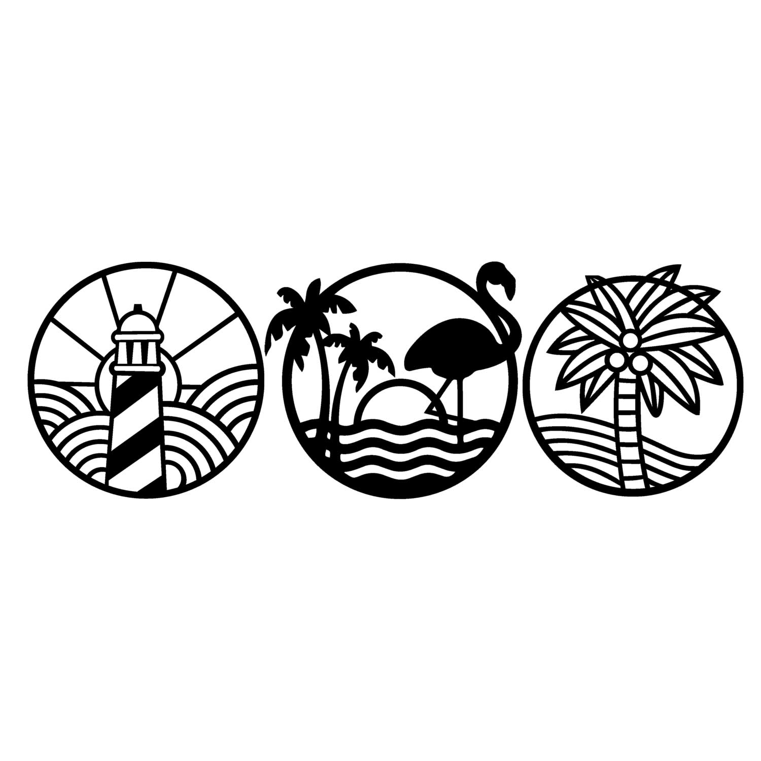 Decorazione in Metallo Sea, Nero, Metallo, 154x0,15x50 cm, DESIGN MANIA