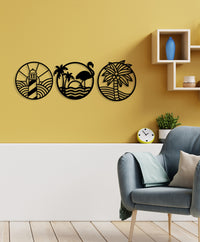 Decorazione in Metallo Sea, Nero, Metallo, 154x0,15x50 cm, DESIGN MANIA