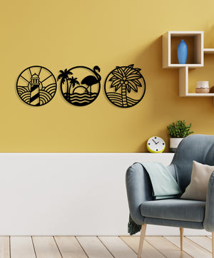 Decorazione in Metallo Sea, Nero, Metallo, 154x0,15x50 cm, DESIGN MANIA