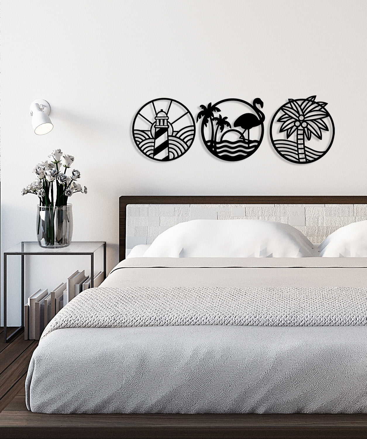 Decorazione in Metallo Sea, Nero, Metallo, 154x0,15x50 cm, DESIGN MANIA