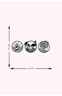 Decorazione in Metallo Sea, Nero, Metallo, 154x0,15x50 cm, DESIGN MANIA