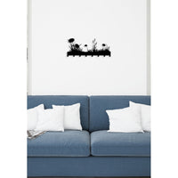 Decorazione in Metallo Fiori, Nero, Metallo, 89x0,15x40 cm, DESIGN MANIA