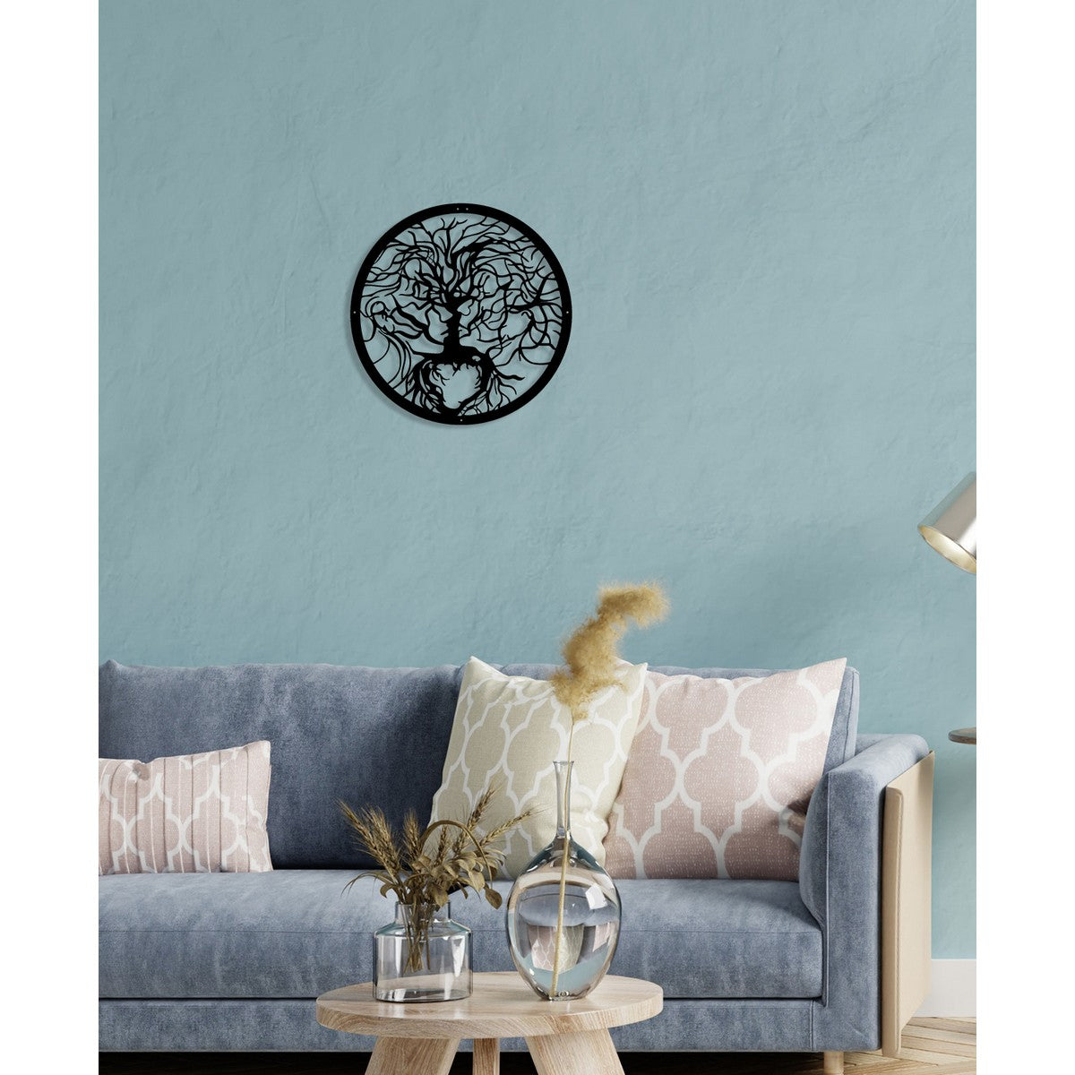 Decorazione in Metallo Albero 35, Nero, Metallo, 60x0,15x60 cm, DESIGN MANIA