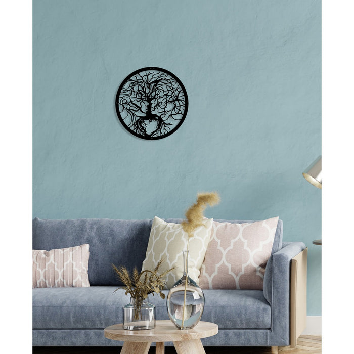 Decorazione in Metallo Albero 35, Nero, Metallo, 60x0,15x60 cm, DESIGN MANIA